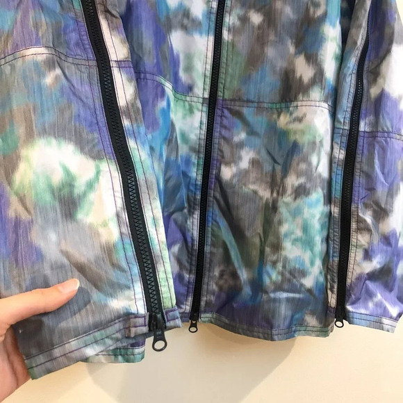 Stella McCartney x Adidas Watercolor Athletic Athleisure Windbreaker Rain Jacket - Picture 2 of 10